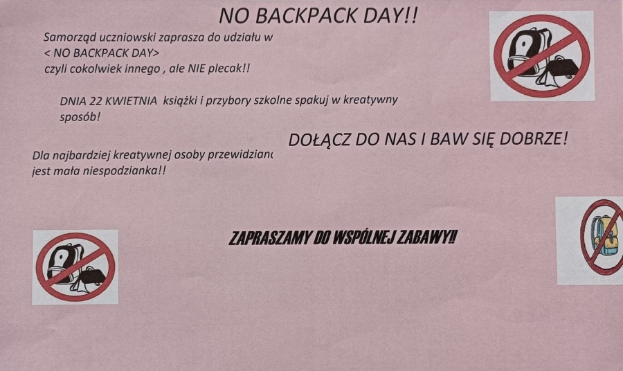No backpack day